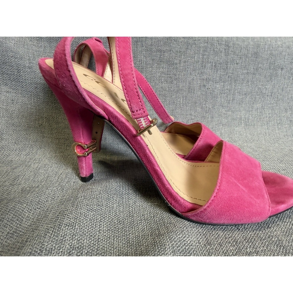 COACH Hot Pink Designer Regina High Heel Shoes Size 6 Suede